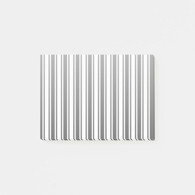 Notas Post-it® Rayas de caramelo gris y blanco (Anverso)