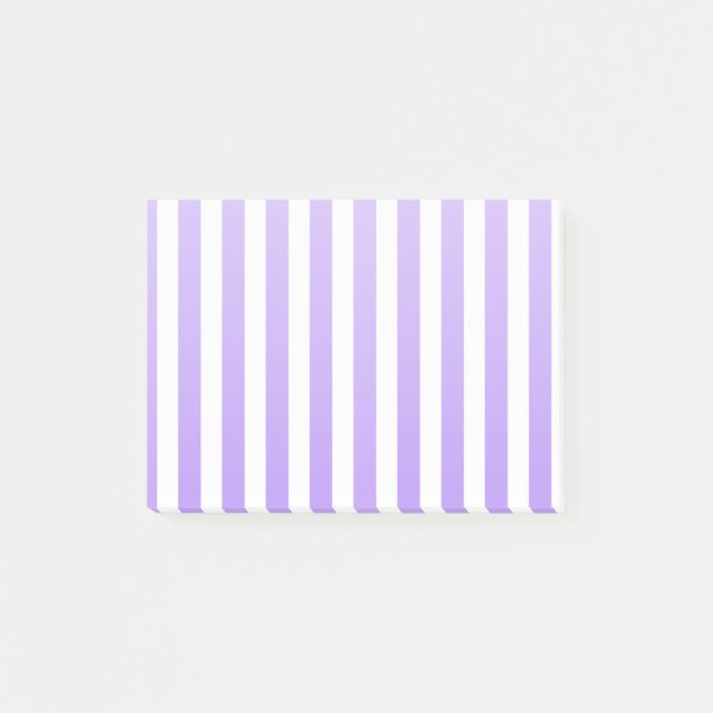 Notas Post-it® Rayas de caramelo morado y blanco (Anverso)