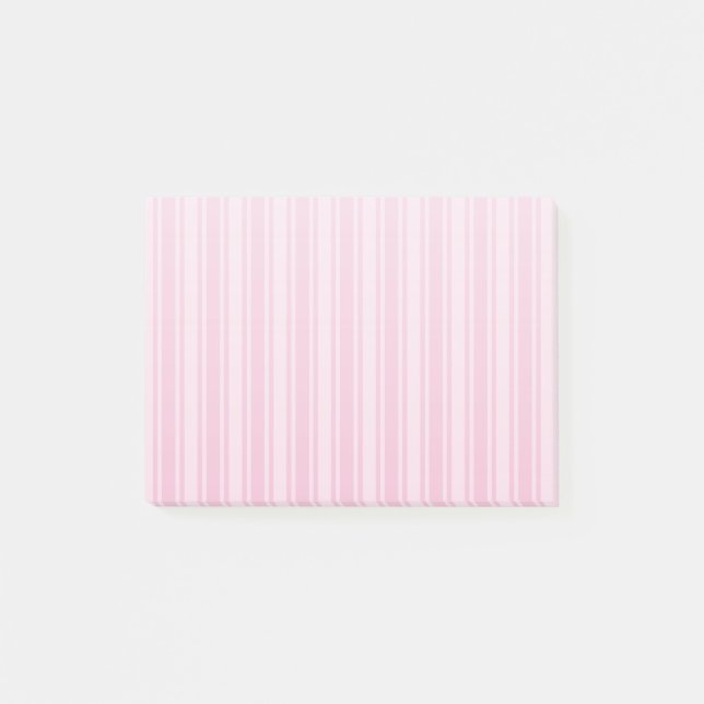 Notas Post-it® Rayas de caramelo rosa pálido (Anverso)