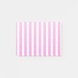 Notas Post-it® Rayas de caramelo rosa y blanco
