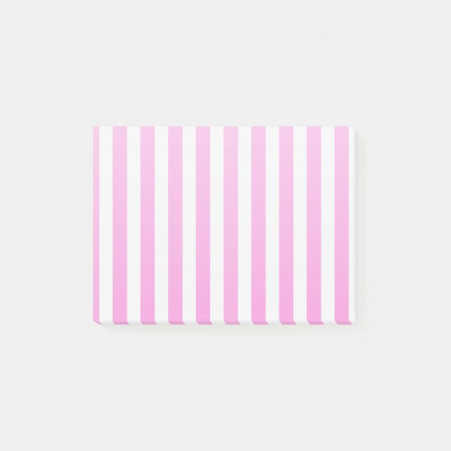 Notas Post-it® Rayas de caramelo rosa y blanco (Anverso)