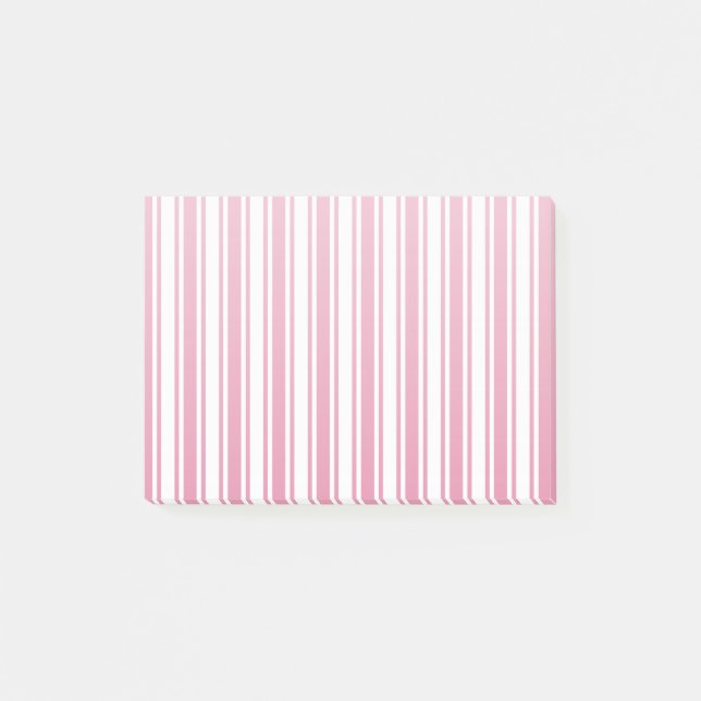 Notas Post-it® Rayas de caramelo rosa y blanco (Anverso)