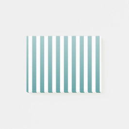 Notas Post-it® rayas de caramelo verde azuladas y blancas