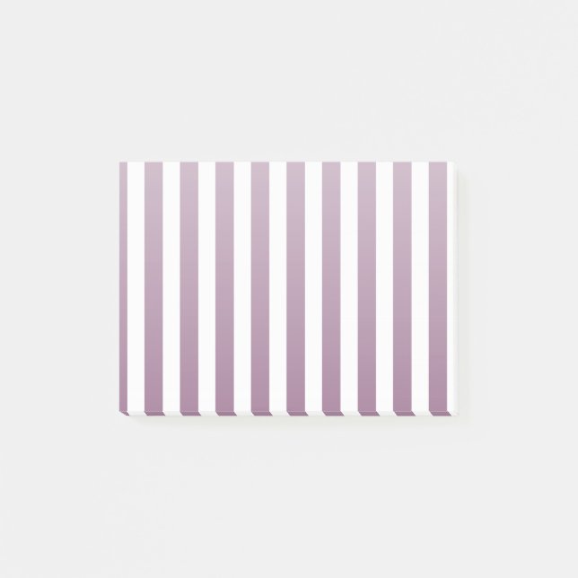 Notas Post-it® Rayas de caramelos malvas y blancas (Anverso)