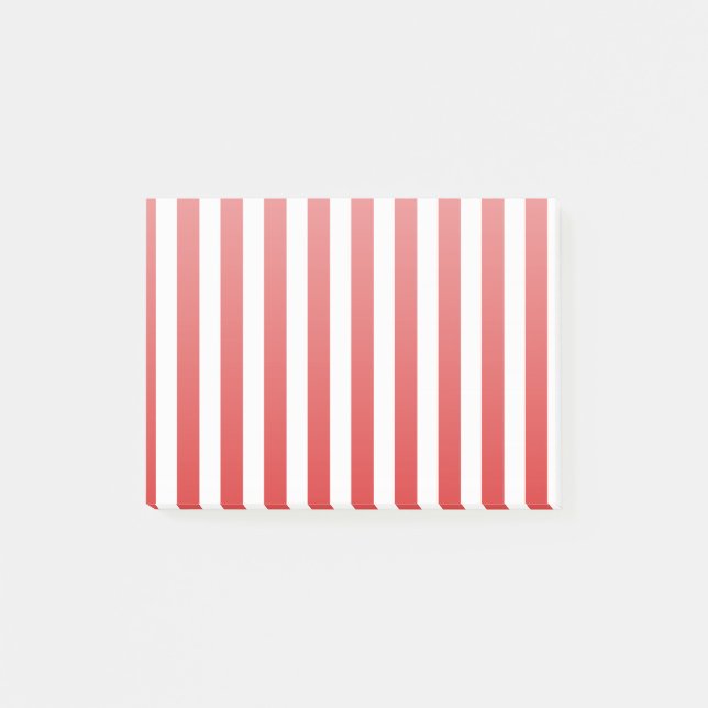 Notas Post-it® Rayas de caramelos rojas y blancas (Anverso)
