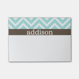 Notas Post-it® Rayas de Chevron de los azules cielos