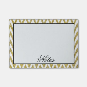 Notas Post-it® Rayas de Chevron del oro
