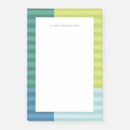 Notas Post-it® Rayas de color azul franco divertido marco colorid