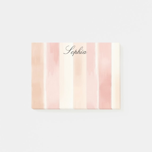 Notas Post-it® Rayas de crema rosada de bonito (Anverso)