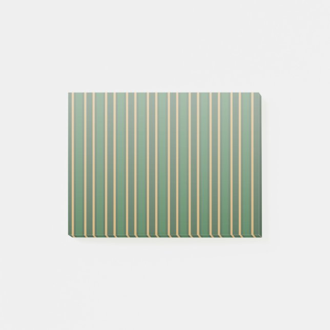 Notas Post-it® Rayas de dulces verdes y dorados (Anverso)