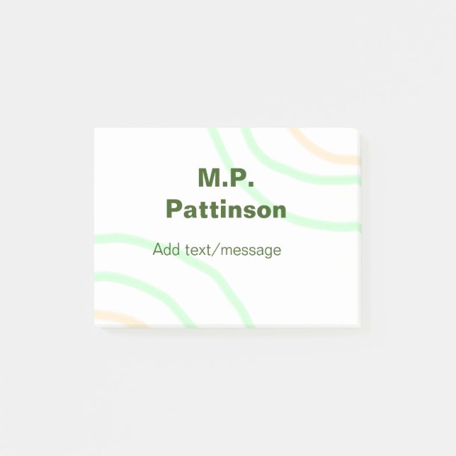 Notas Post-it® Rayas de naranja verde agregar mensaje de texto de (Anverso)