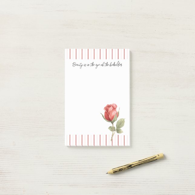 Notas Post-it® Rayas de Rosa Roja (Escritorio)