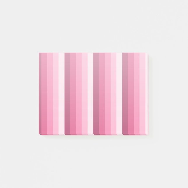 Notas Post-it® Rayas de sombra rosadas (Anverso)