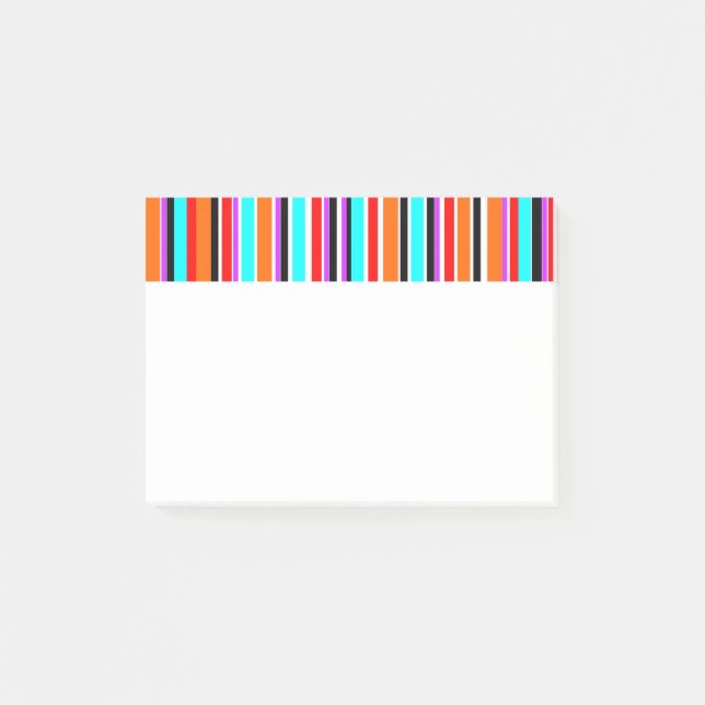 Notas Post-it® Rayas Mezcladas (Anverso)