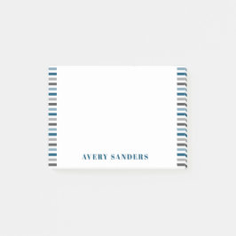 Notas Post-it® Rayas Modernas Simples Azul y Gris
