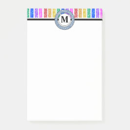 Notas Post-it® Rayas monográficas brillantes y alegres