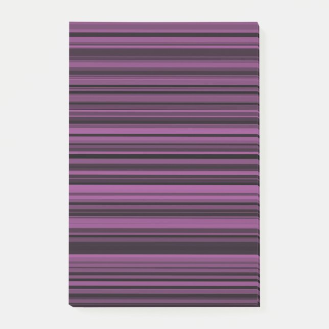 Notas Post-it® Rayas Negras Moradas Abstractas (Anverso)