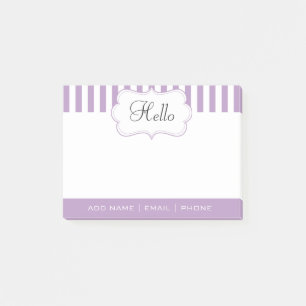 Notas Post-it® Rayas purpúreas claras de la lavanda - texto de