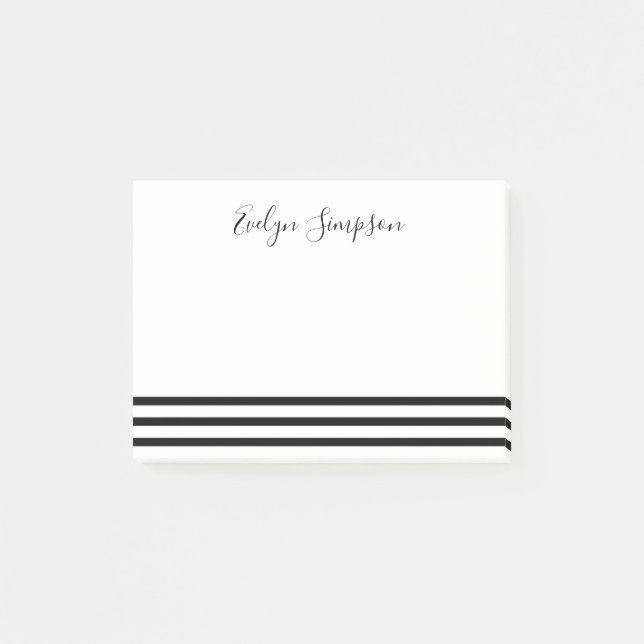 Notas Post-it® Rayas simples Minimalistas modernas (Anverso)