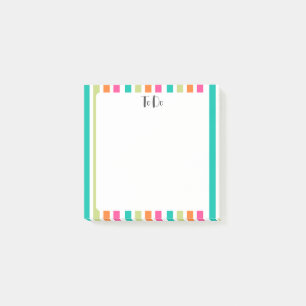 Notas Post-it® Rayas verticales arcoiris coloreadas retro multico