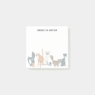 Notas Post-it® Razas de gato ilustradas y personalizadas 01