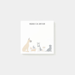 Notas Post-it® Razas de perro ilustradas y lindas personalizadas