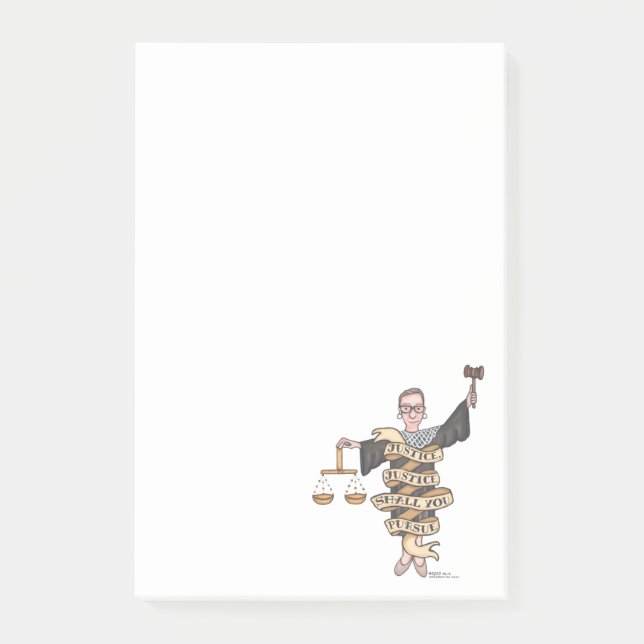 Notas Post-it® RBG "Justicia, justicia, ¿debes perseguir" (Anverso)