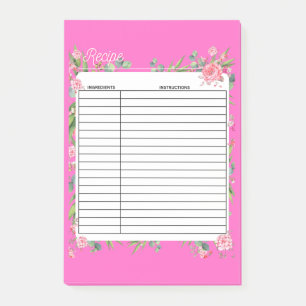 NOTAS POST-IT® RECETA, COCINA, CHEF,