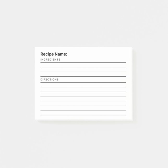 Notas Post-it® Recetas (Anverso)
