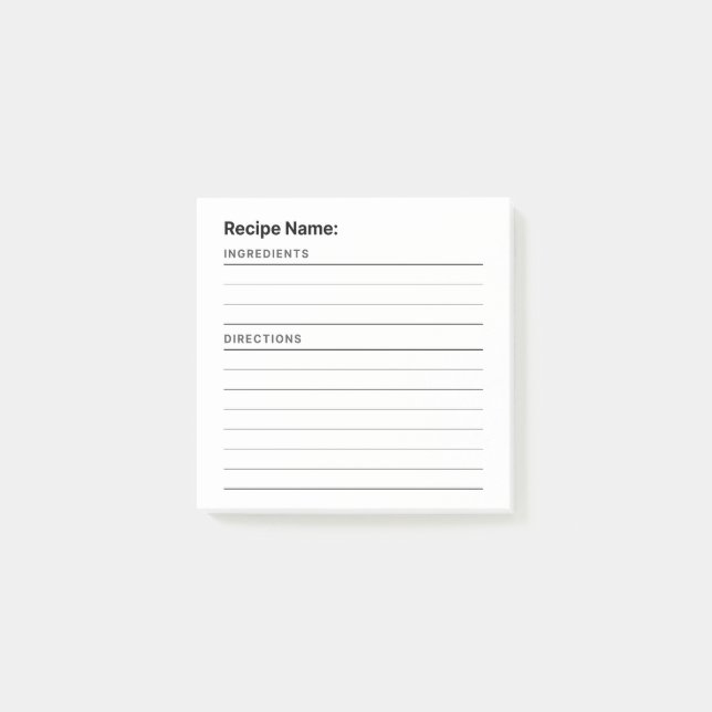 Notas Post-it® Recetas (Anverso)
