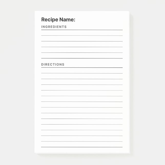 Notas Post-it® Recetas (Anverso)
