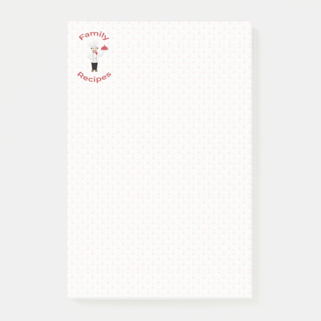 Notas Post-it® Recetas familiares del chef (Anverso)