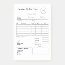 Recibo de venta de pedido personalizado para peque