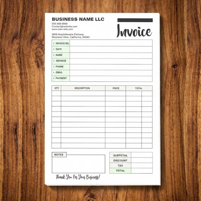 Notas Post-it® Recibos de Facturas de Venta, Almohadilla de Pago  (printable sales receipt template)