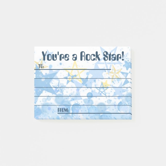 Notas Post-it® Reconocimiento de empleados estrella de rock poste (Anverso)