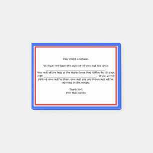 Notas Post-it® "Recordatorio amistoso" para los transportistas po