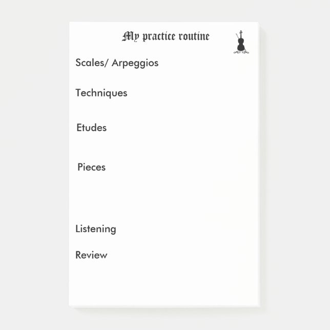 Notas Post-it® Recordatorio de prácticas (Anverso)