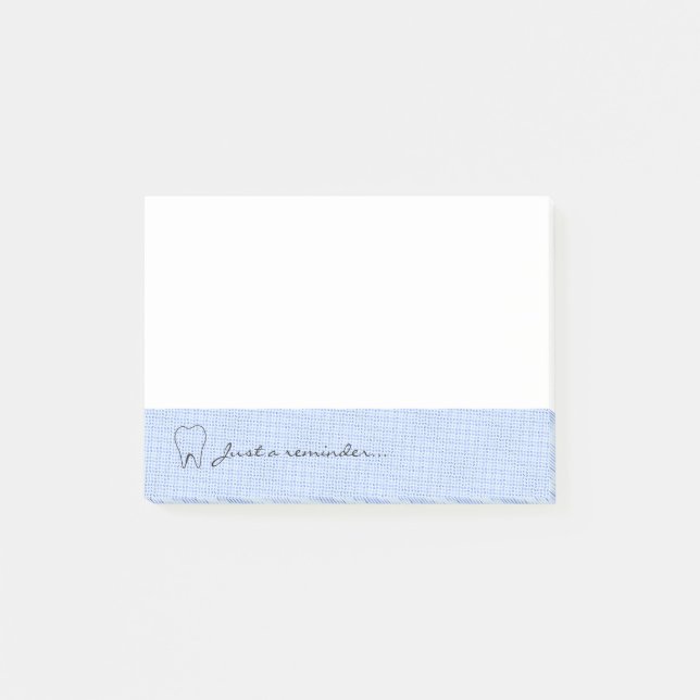 Notas Post-it® Recordatorio dental de patrón azul claro (Anverso)