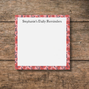 Notas Post-it® Recordatorio Diario Floral Rosa Rojo Pegajoso