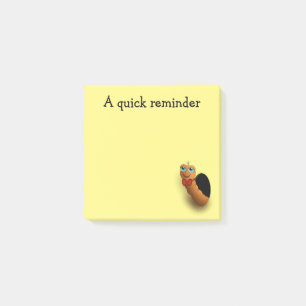 Notas Post-it® Recordatorio Rápido de Gusano Divertido