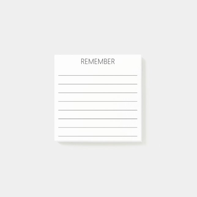Notas Post-it® Recordatorio REMEMBER  (Anverso)