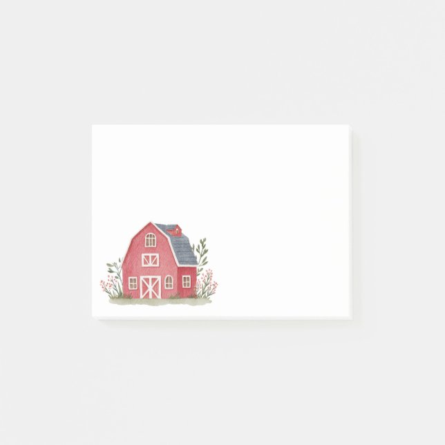 Notas Post-it® Red Farm Barnyard Modern (Anverso)