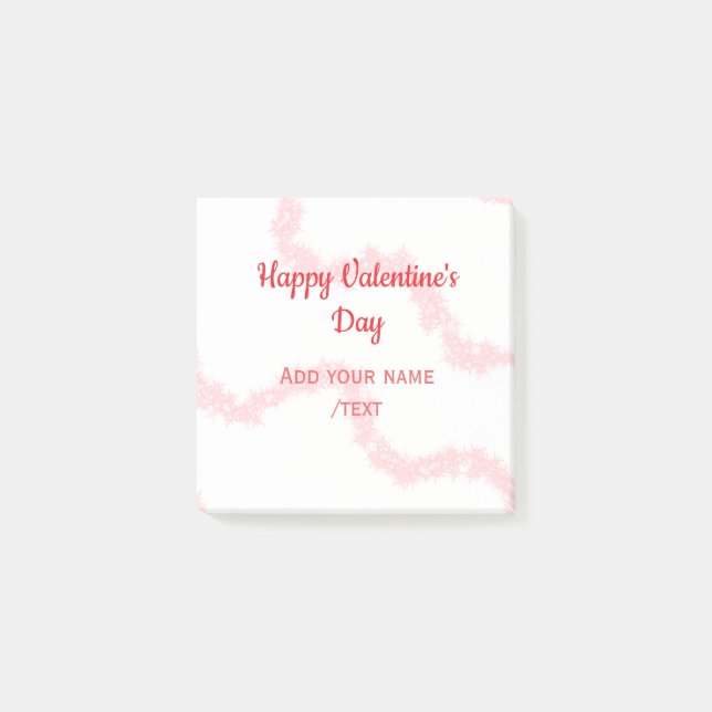 Notas Post-it® Red glitter lines happy Valentine's day spiral nam (Anverso)