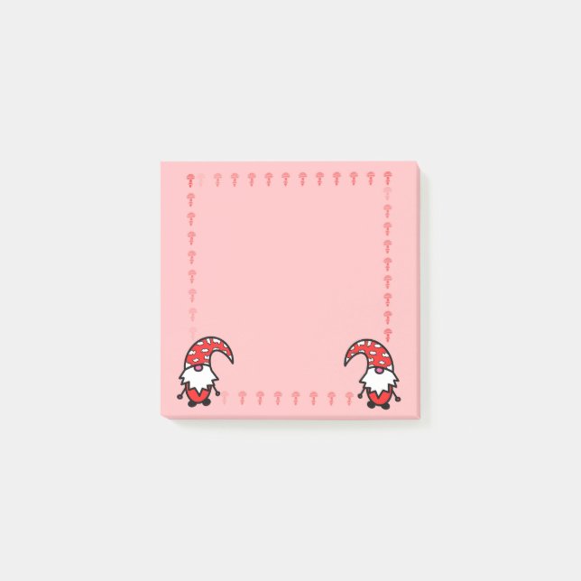 Notas Post-it® Red Gnome with Mushrooms Post it Notes (Anverso)