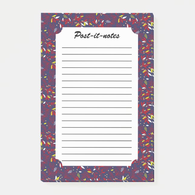 Notas Post-it® Red Gold Botanical Autumn Leaves (Anverso)