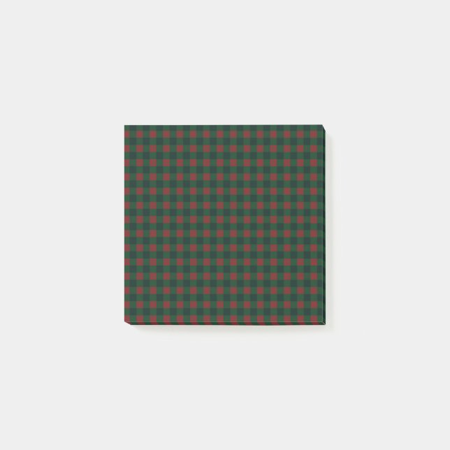 Notas Post-it® Red Green Buffalo Plaid Hloliday (Anverso)