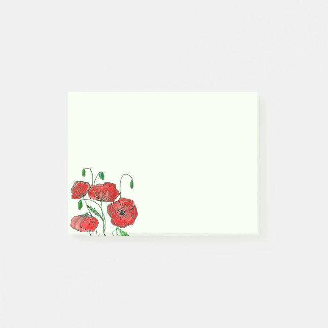 Notas Post-it® Red Poppy Spring Flowers (Anverso)