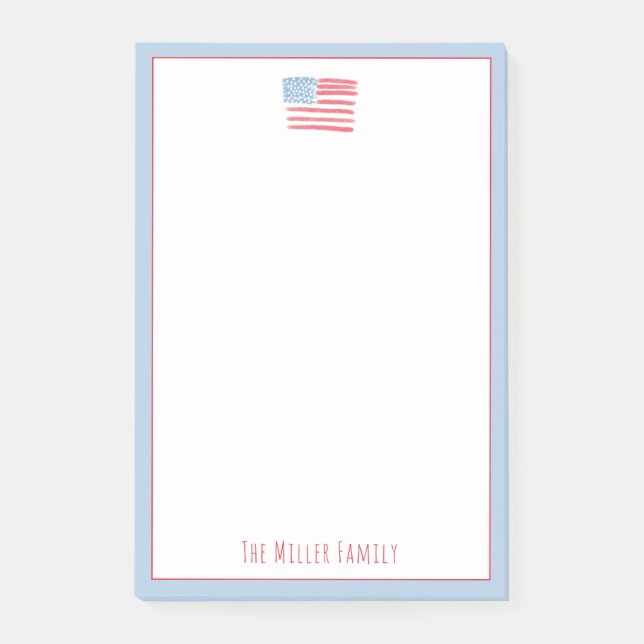 Notas Post-it® Red, White and Blue Family Notepad (Anverso)
