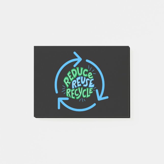 Notas Post-it® Reducir Reutilizar Reciclar Medio Ambiente (Anverso)