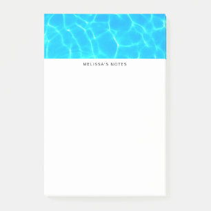 Notas Post-it® Reflexiones sobre el agua de la piscina azul brill